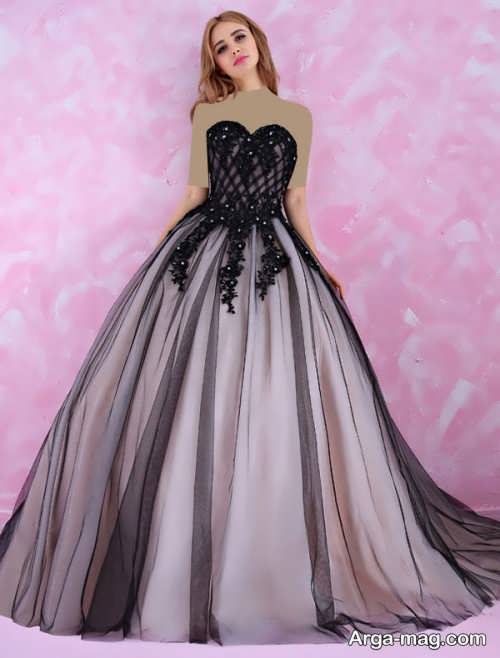 مدل لباس دکلته حریر بلند زنانه شیک