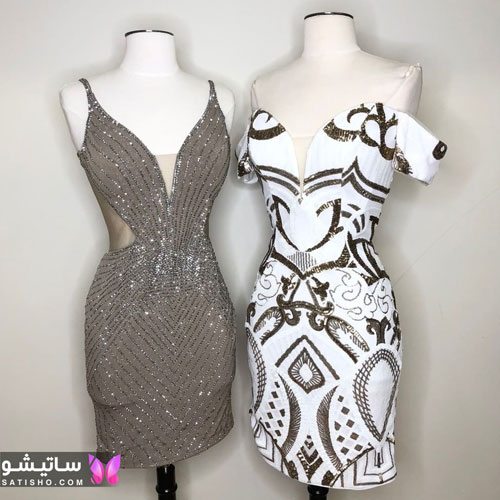 لباس مجلسی کوتاه ساده دخترانه 1400 مدل لباس مجلسی کوتاه دخترانه با دامن کلوش