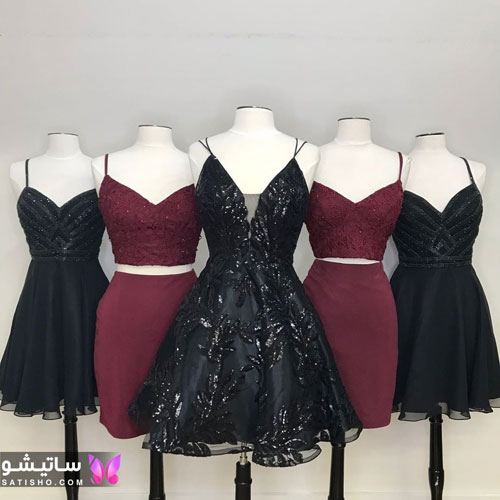 عکس لباس مجلسی کوتاه مشکی عکس لباس مجلسی کوتاه مشکی و زرشکی دخترانه