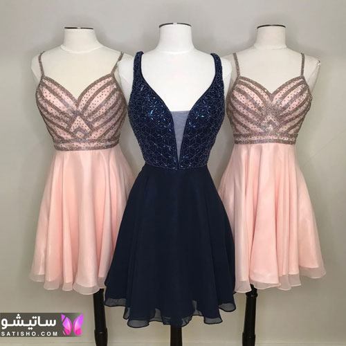 لباس مجلسی کوتاه شیک و ساده مدل لباس مجلسی دخترانه کوتاه جدید