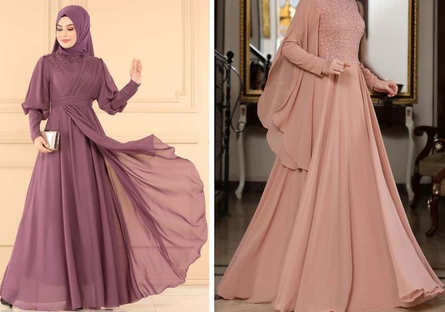 لباس مجلسی زنانه حریر استین بلند شیک