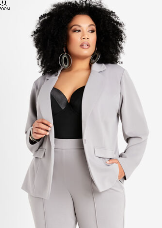 کت اسکوبا سایز بزرگ تک دکمه مجلسی زنانه