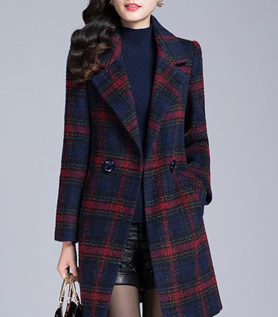 مدل پالتو چهارخونه شیک و جدید دخترانه 