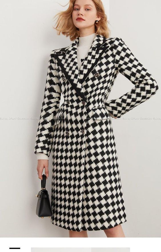 پالتو شیک دخترانه مدل چهارخانه ای بلند و جدید 