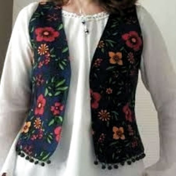 مانتو با جلیقه کوتاه 