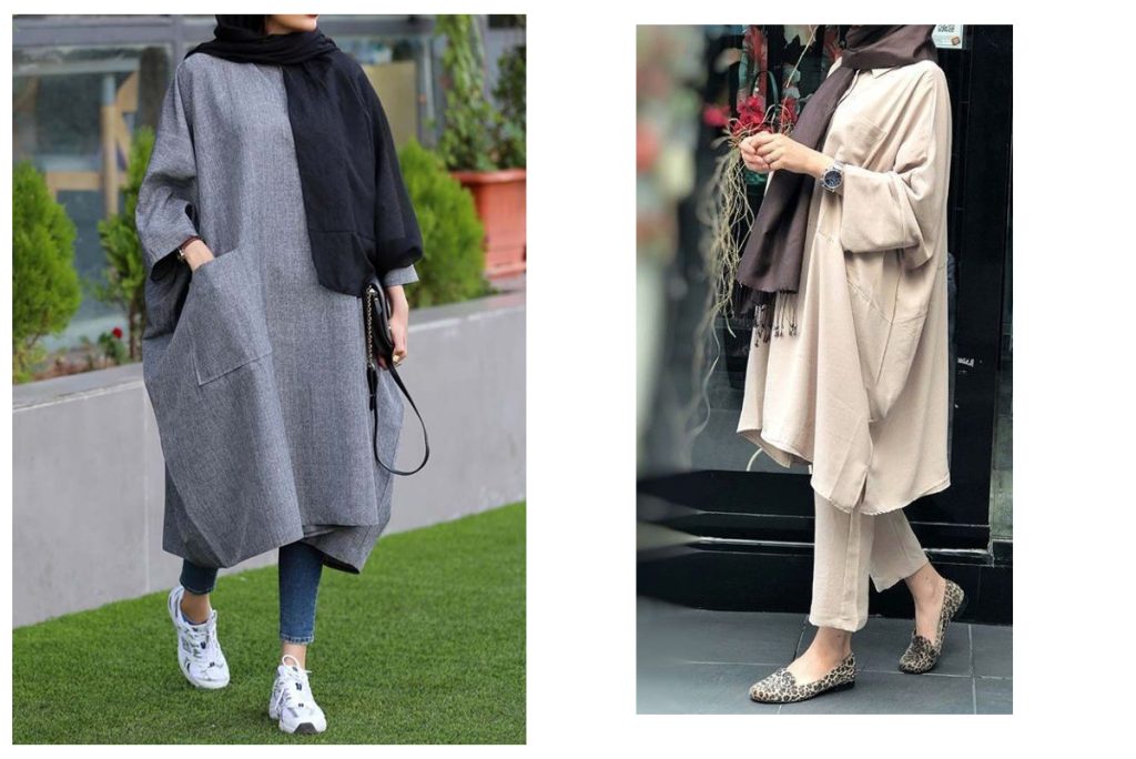 مدل مانتو نخی استین کیمونو