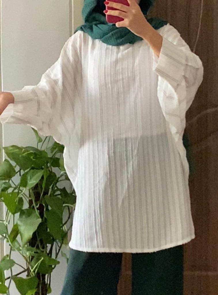 مدل مانتو نخی استین کیمونو