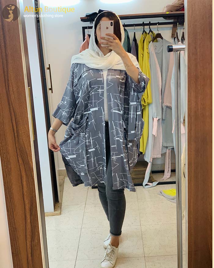 مدل مانتو نخی استین کیمونو