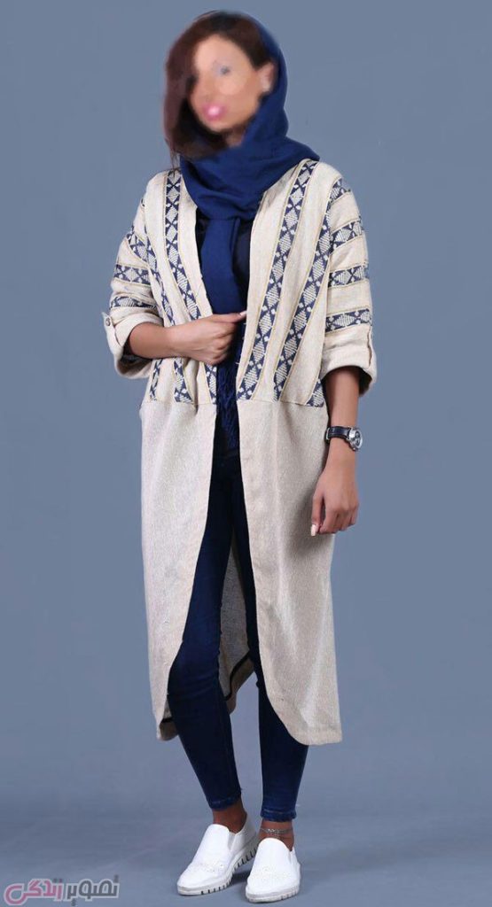 مدل مانتو نخی استین کیمونو