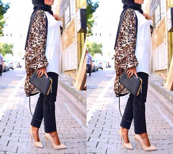 مانتو پلنگی زیر و رویه دار