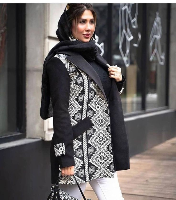 مدل مانتو کتی دو رنگ جذاب و شیک