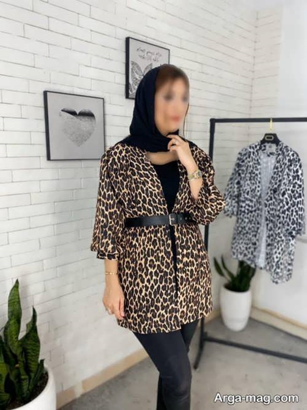 مانتو پلنگی طرح آستین 1402