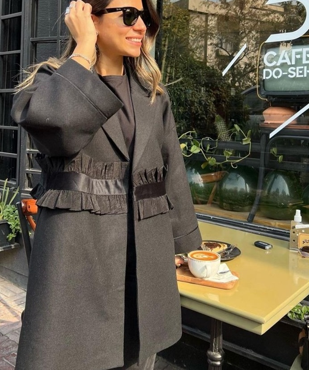 مانتو کتی جذاب و شیک رنگ مشکی جدید