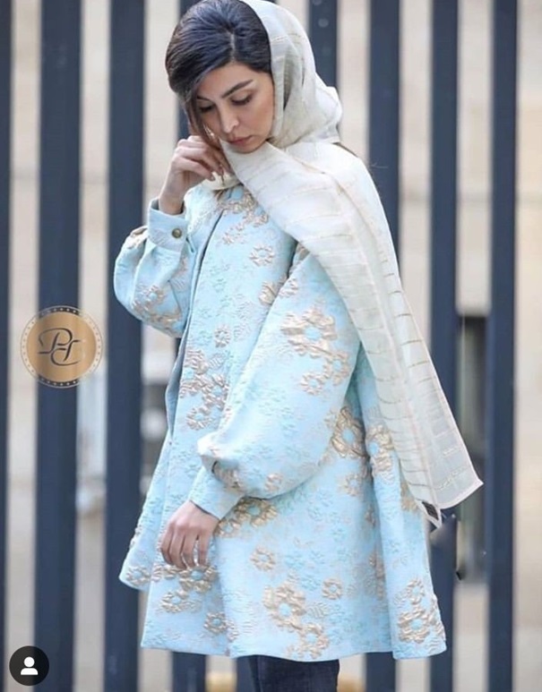 مانتو کتی طرح جدید رنگ آبی مناسب بهار