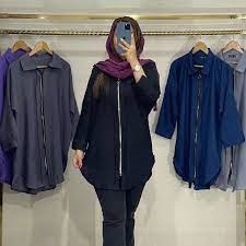 مانتو طرح زیپ دار رنگ مشکی 