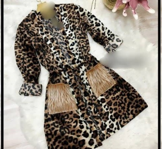 مانتو پلنگی طرح جیب خاص و شیک