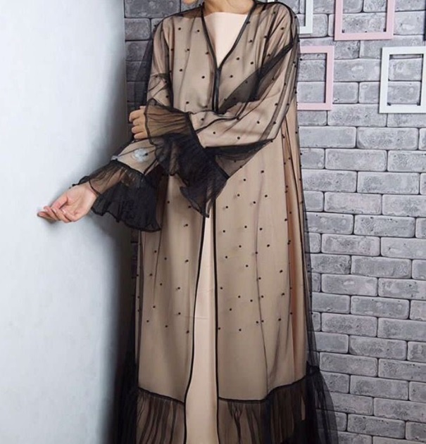 مانتو توری مجلسی مشکی و بلند