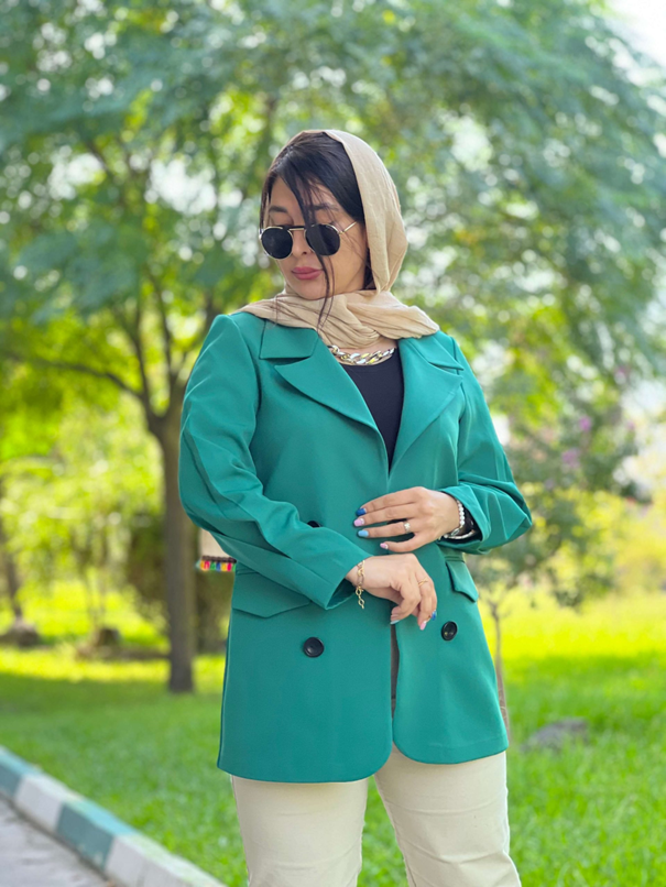 مدل مانتو کتی به رنگ سبز بسیار قشنگ