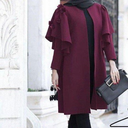 مانتو ابروبادی طرح زیبا با آستین مزونی 