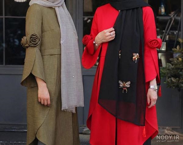 مانتو مزونی شیک آستین کلوش 