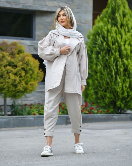 مانتو کژوال سفید شیک و ساده