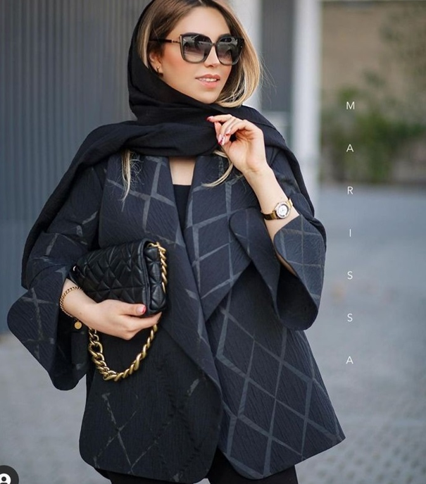 مانتو کتی رنگ مشکی طرح زیبا و دلربا