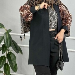 مانتو آستین پلنگی ساده و شیک