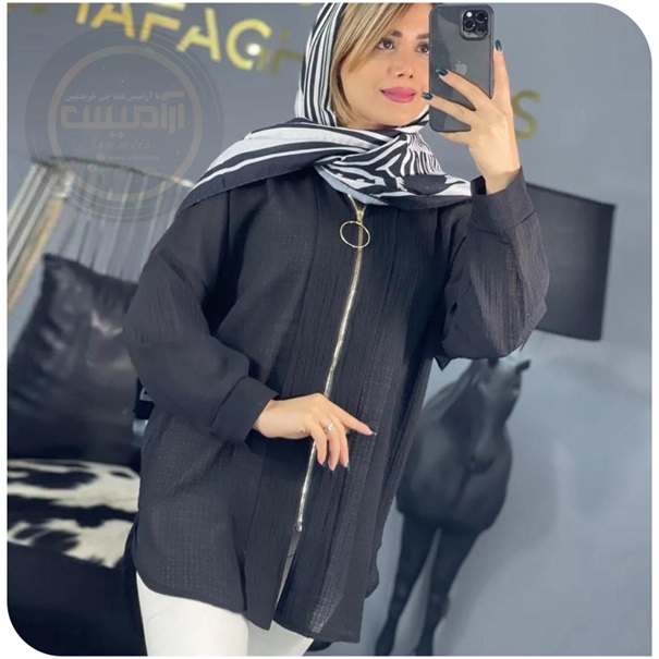 مدل مانتو ابروبادی طرح جدید رنگ مشکی 