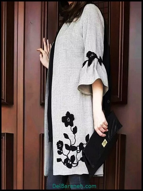 مانتو زنانه شیک و قشنگ با آستین طرحدار 