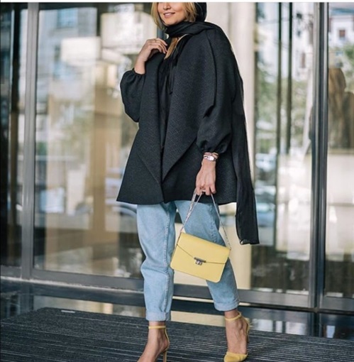 کت ژاکارد مشکی و شیک کژوال