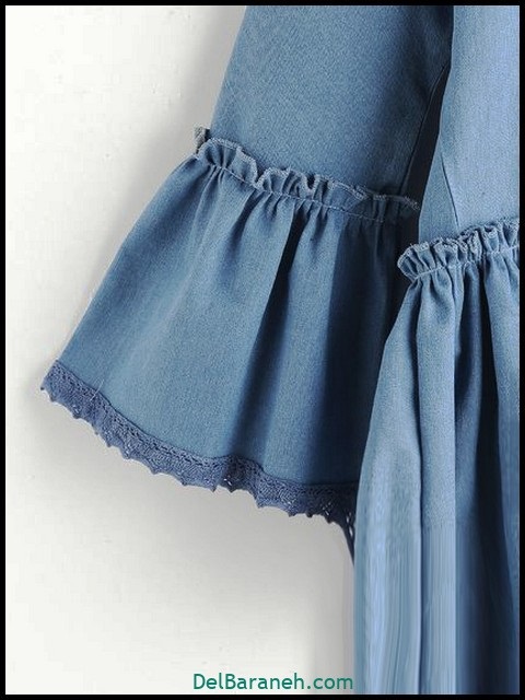 مانتو زیبا و شیک با آستین کلوش توردار