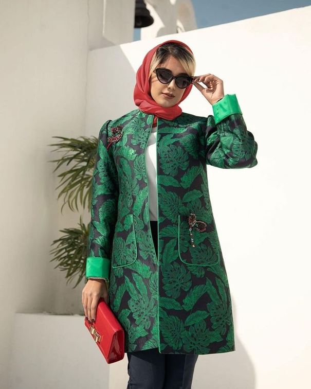 مانتو کتی طرح دار خوش استایل و فشن