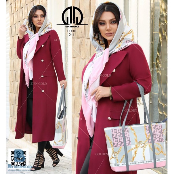 مانتو زنانه شیک مجلسی زرشکی 