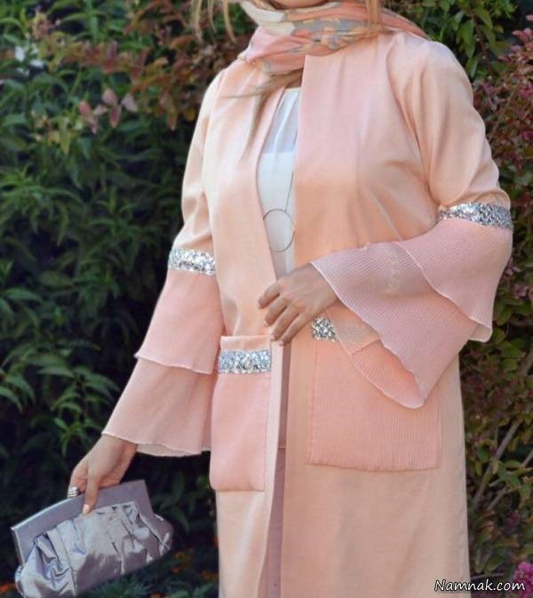 مانتو شیک آستین کلوش رنگ صورتی دخترانه 