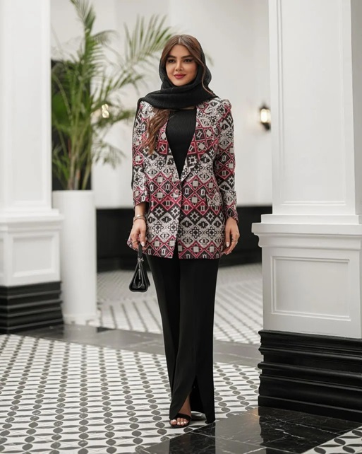 کت مجلسی با طرح سنتی و  دکمه دار