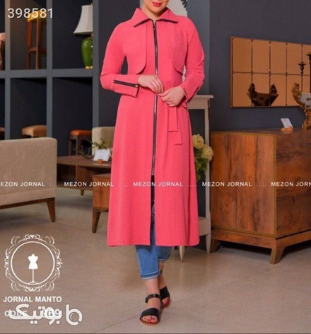 مدل مانتو مزونی بلند جلو زیپ ابروبادی 