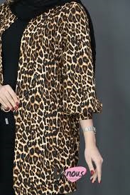 مانتو پلنگی حریر آستین دور دوخت و مدل دار