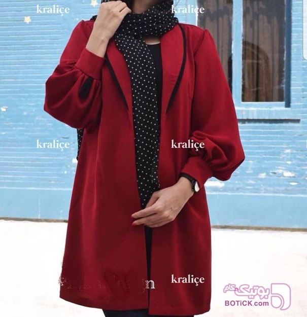 مانتو ابروبادی زرشکی طرح جدید مدروز 