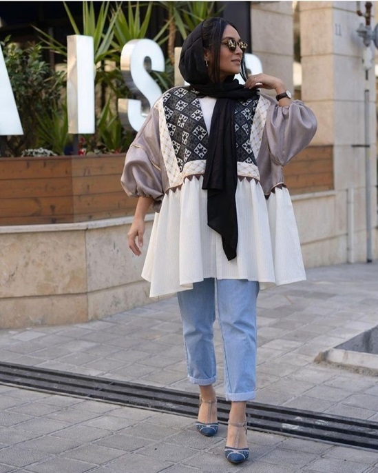 مانتو طرح¬دار سنتی تابستانه