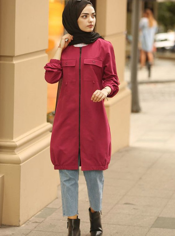 مانتو طرح جدید زیپ دار بسیار خوشرنگ 