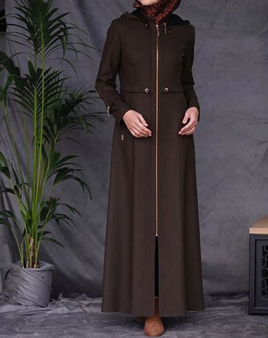 مانتو جدید رنگ مشکی با زیپ جلو 