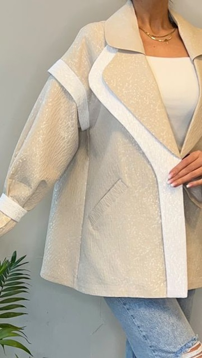 مدل ژاکارد سفید و کرم مجلسی