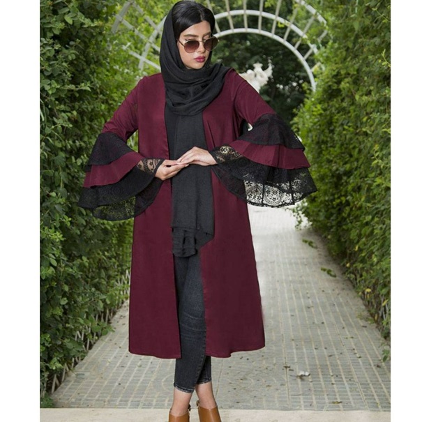 مانتو جدید و خوش رنگ با آستین طرح کلوش 